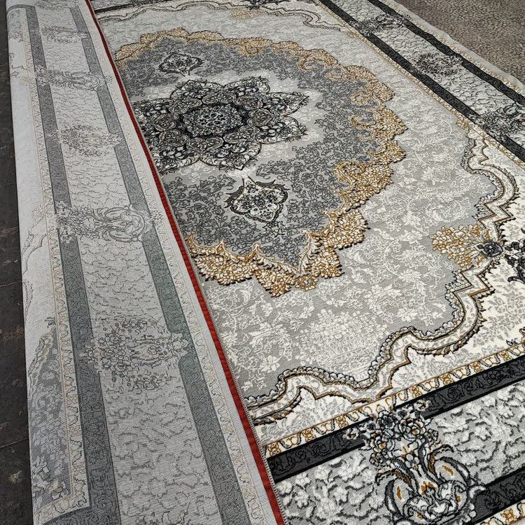 فرش طرح 700 شانه تراکم 1500 مدل کرشمه نقره ای (ارسال رایگان)