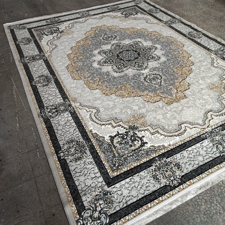 فرش طرح 700 شانه تراکم 1500 مدل کرشمه نقره ای (ارسال رایگان)