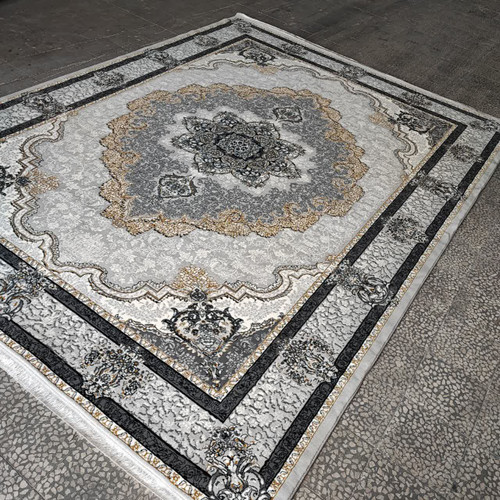 فرش طرح 700 شانه تراکم 1500 مدل کرشمه نقره ای (ارسال رایگان)