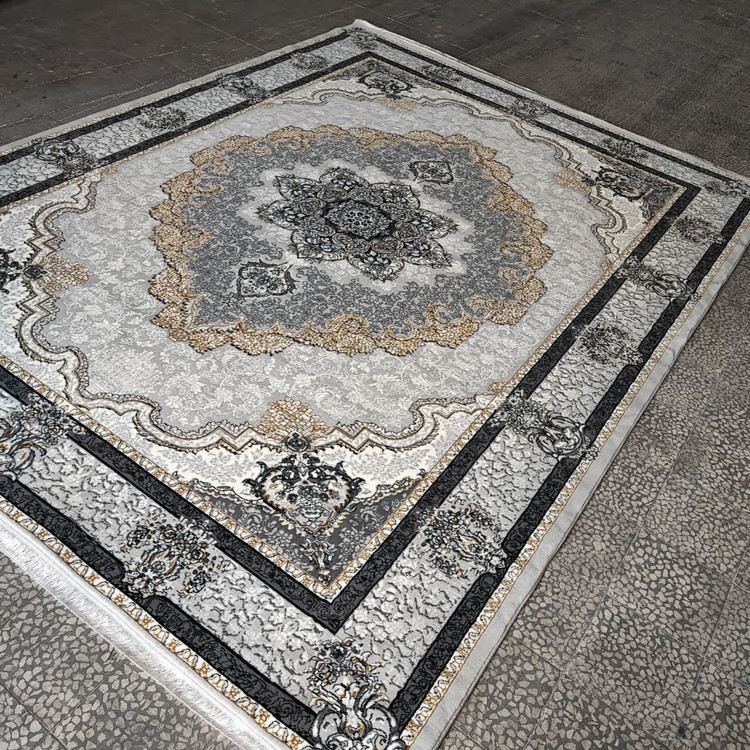 فرش طرح 700 شانه تراکم 1500 مدل کرشمه نقره ای (ارسال رایگان)