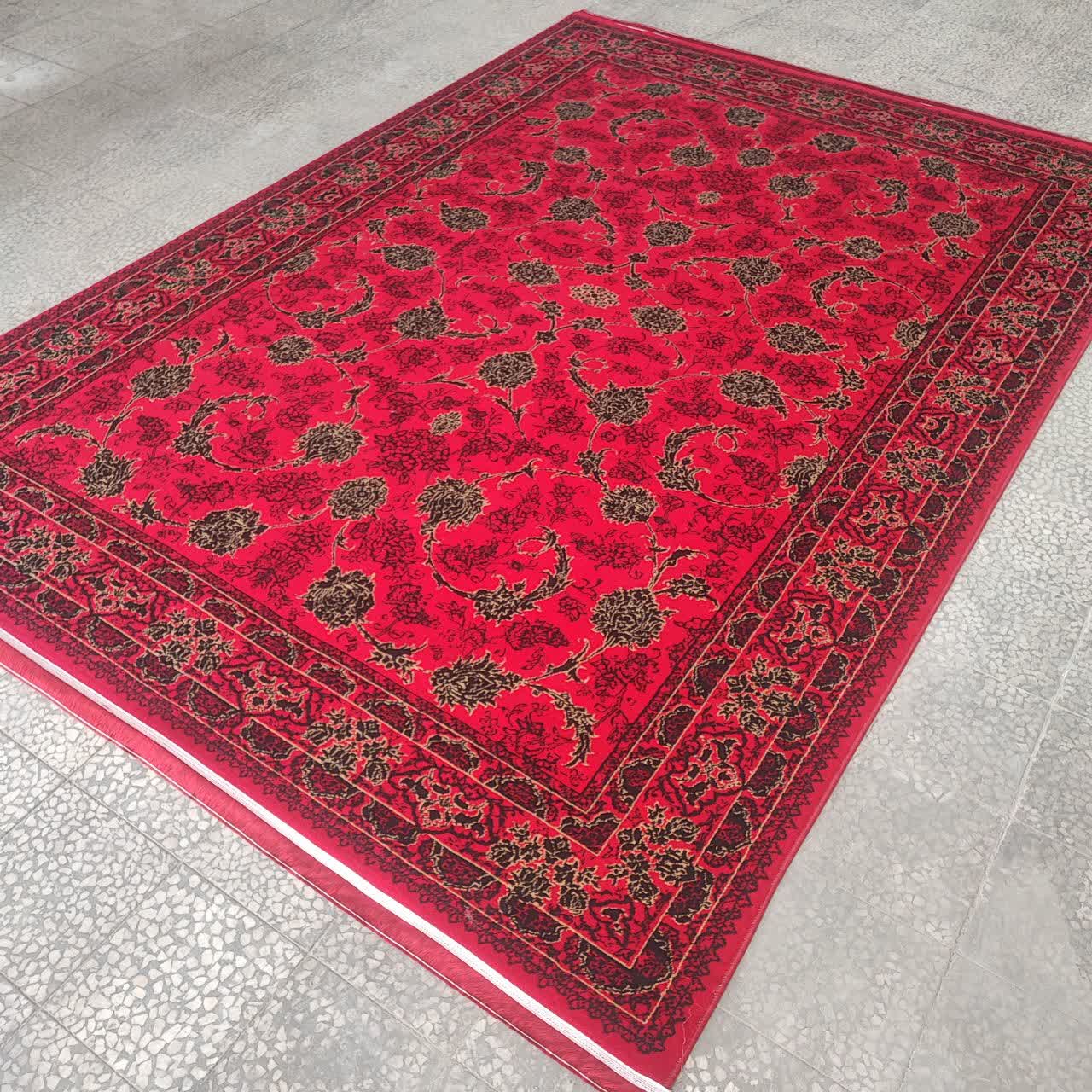 فرش طرح 700 شانه تراکم 1500 رنگ لاکی مدل ملک(ارسال رایگان)